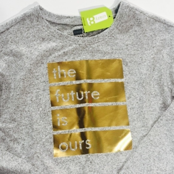 Crazy 8 | Graphic Long Sleeve Top Girls Medium 7-8 New With Tags NWT - Picture 3 of 10